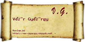 Vér György névjegykártya